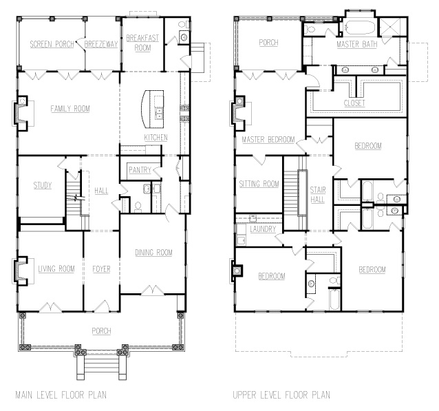 Main and Upper Floor Plans